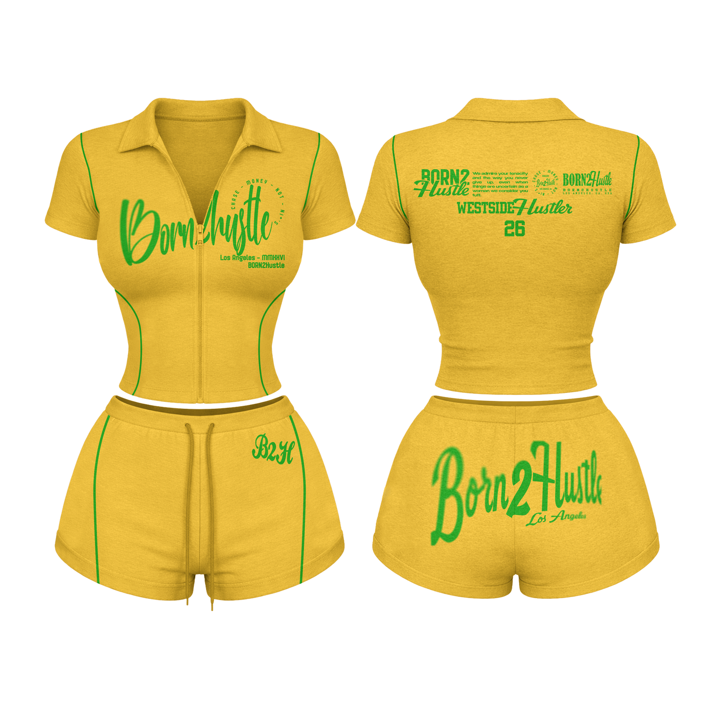 Born2Hustle We$tside Women’s Set - Yellow