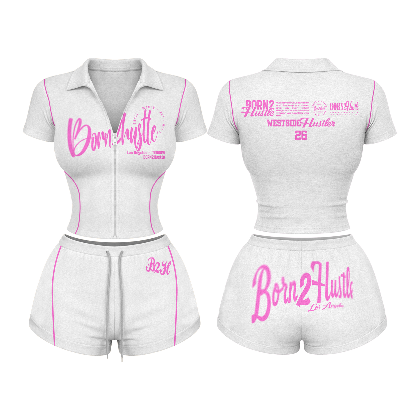 Born2Hustle We$tside Women’s Set - White